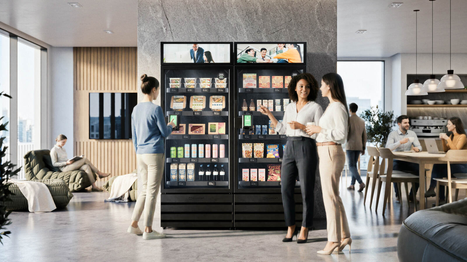 Smart cooler in an office lounge